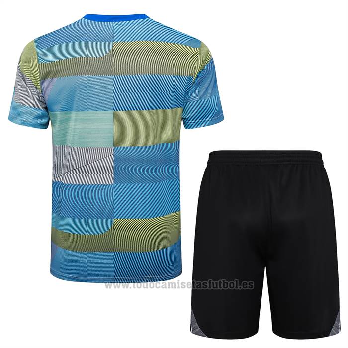 Chandal del Real Madrid Manga Corta 2025-2026 Azul Verde - Pantalon Corto